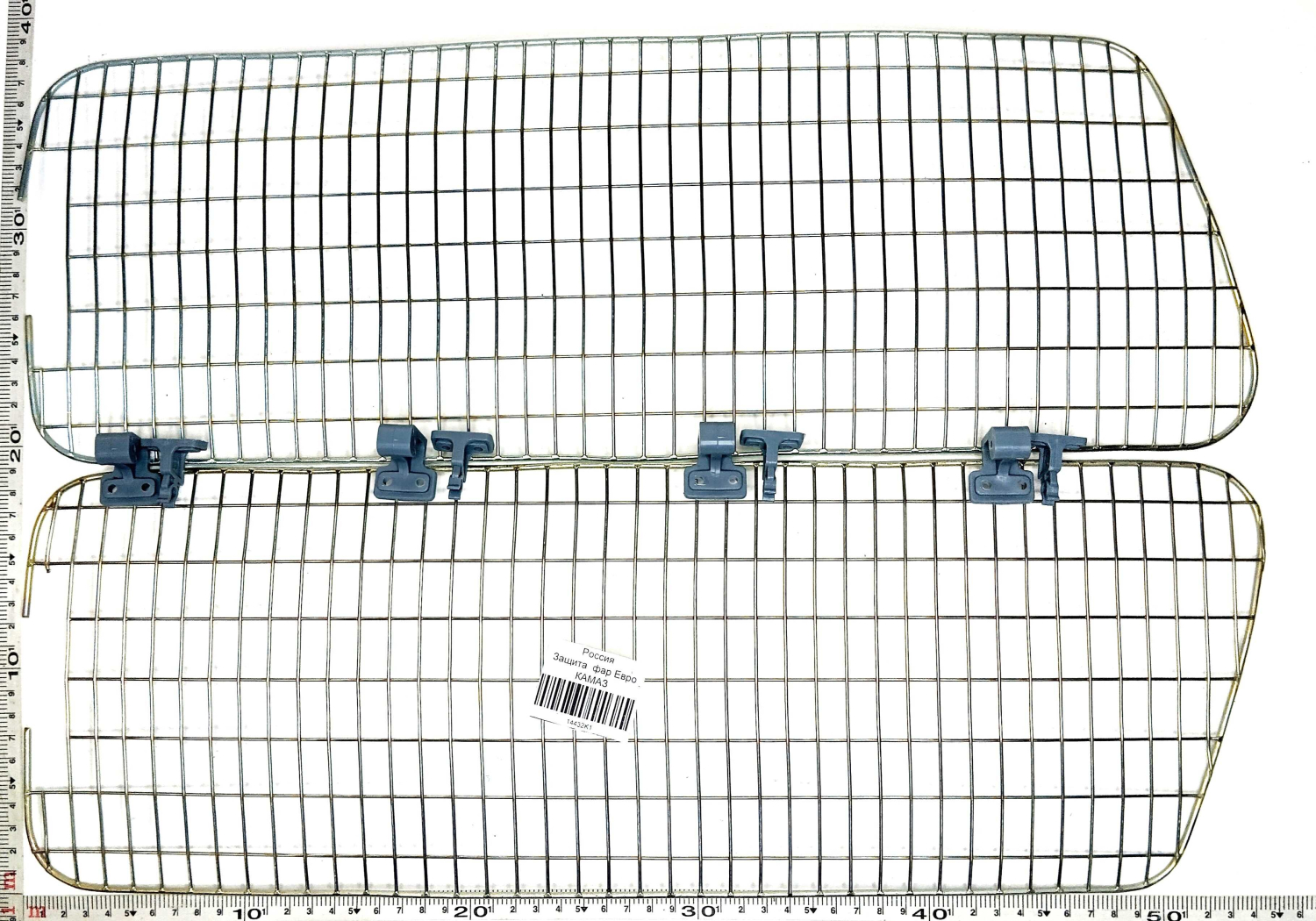 Защита ПТФ Камаз 5490 прямоугольная 2 сетки + крепление