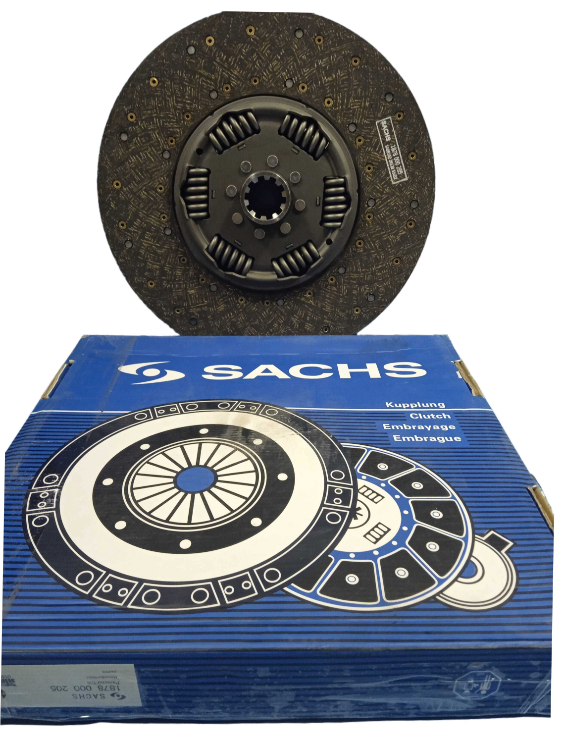 Диск однодискового сцепления ведомый 205 КПП ZF/154 / SACHS